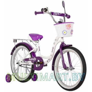 Детский велосипед Novatrack Butterfly 207BUTTERFLY.WVL23 (белый/фиолетовый, 2023) картинка 2